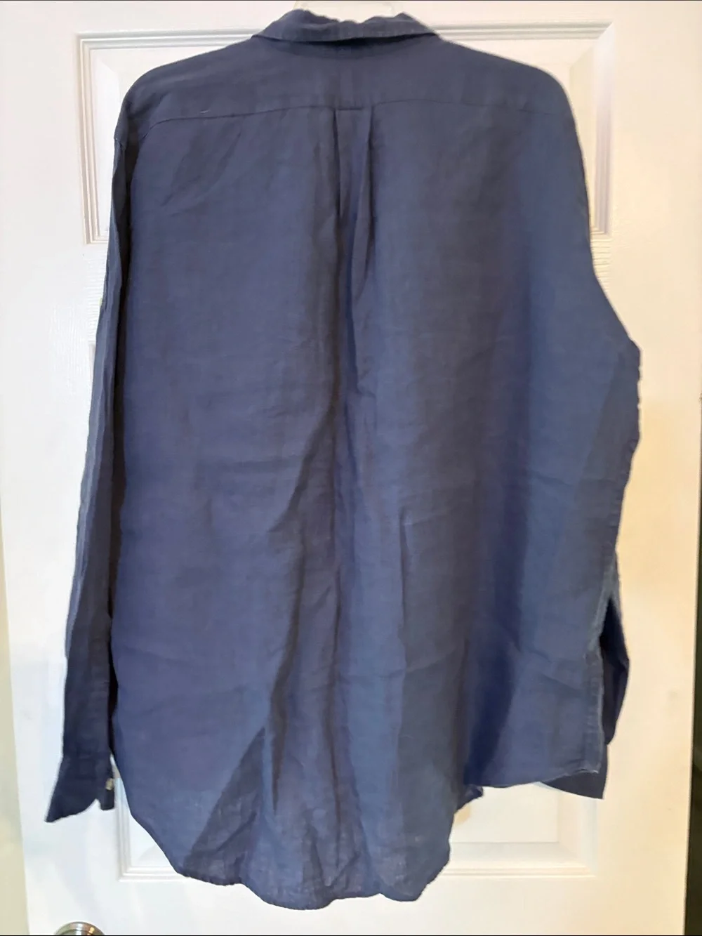 Polo by Ralph Lauren Navy Casual Button-Front Linen Shirt